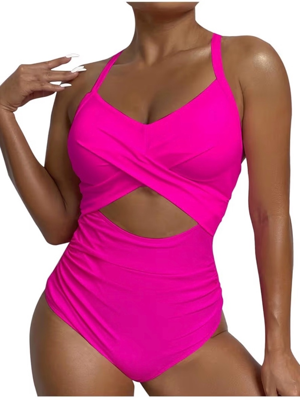 Firzero Modest Tummy Control Backless Monokini Sexy Cutout 1 Piece Swimwear